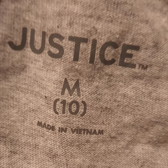 Justice Girls Gray Tee Shirt Size Medium - Picture 4 of 5
